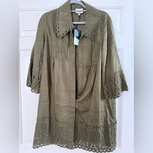 Tuckernuck Army Green Linen Dress